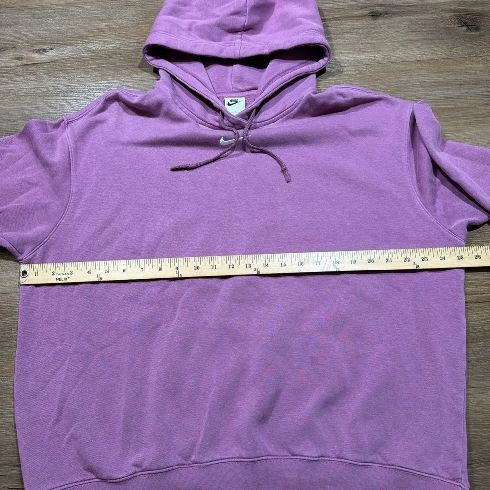 Nike Women's LARGE Center Swoosh Club Fleece Oversized Hoodie Purple Sportswear